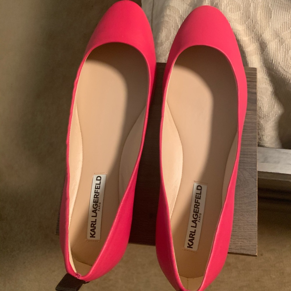 Authentic Karl Lagerfield Hot Pink Flats